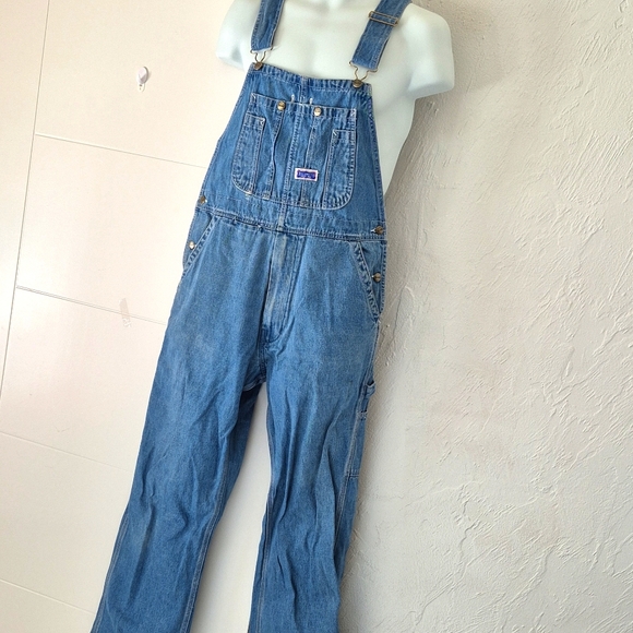 Vintage Big Smith Blue Denim Overalls Russia Y2K 90's 34x32 - Picture 1 of 13